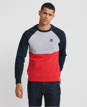 Superdry Collective Colour Block Crew Férfi Pulóver Szürke | NCZQG5634